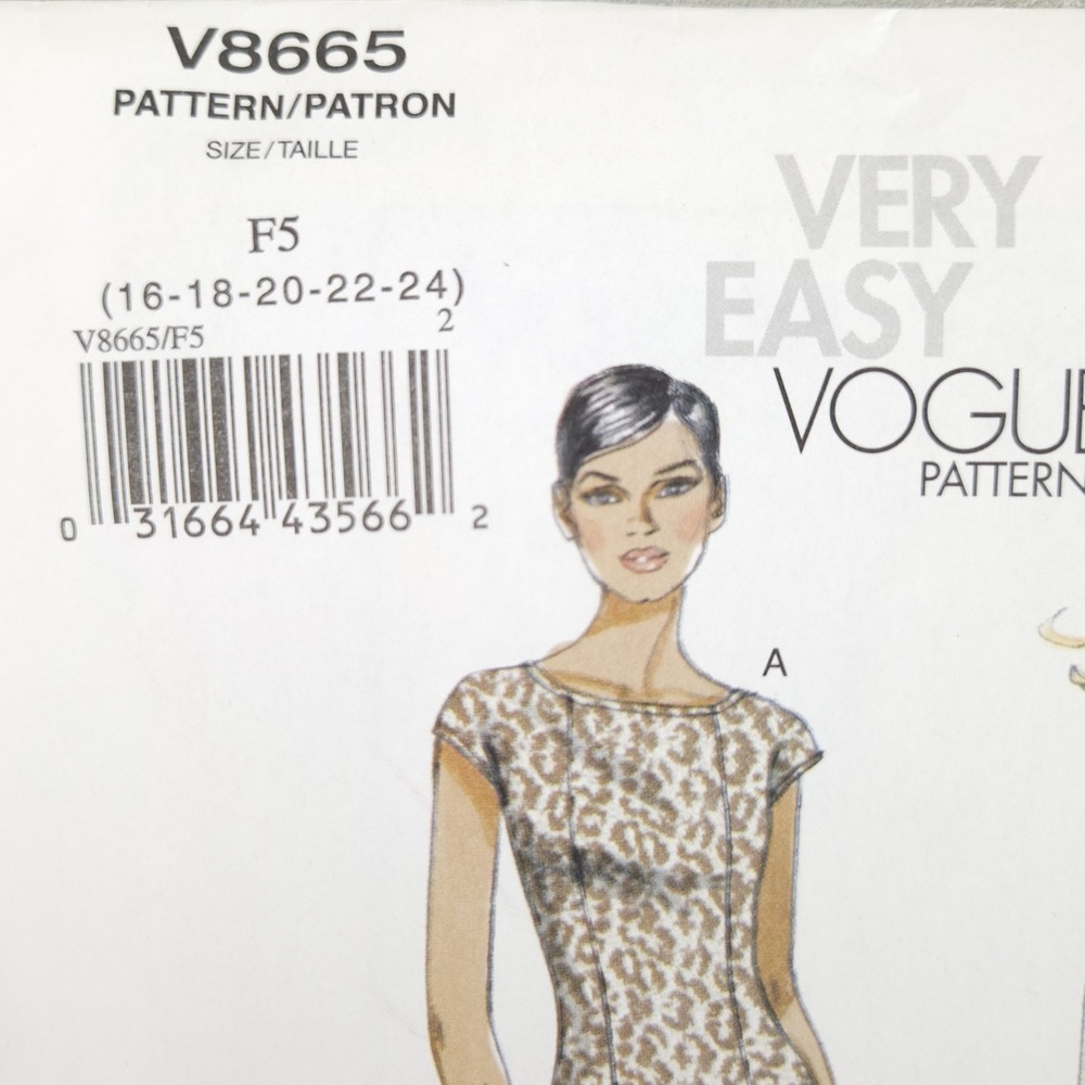 Vogue V8665 Misses Petite Princess Seam Dress Sewing Pattern Fit Flare EZ 16-24 - Picture 2 of 4